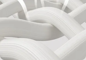 Vista dettagliata della trama del tessuto bianco con maglia fine e design traspirante.