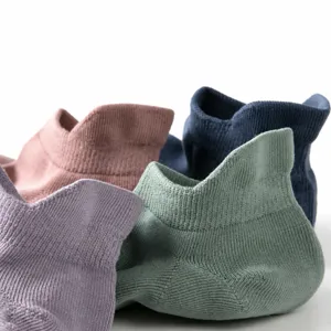 Women's short socks summer thin solid color anti-slip heel protection shallow boat socks