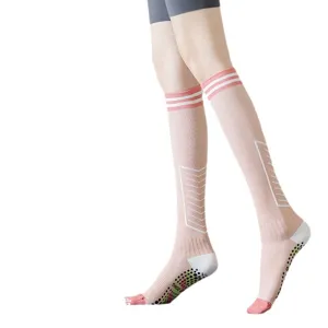 Women compression sports socks anti-slip yoga fitness calf sleeves for running cycling
