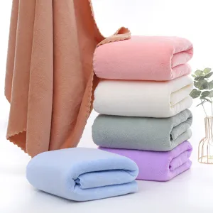 Serviettes de bain en molleton de corail doux et épais ensemble coloré pour la maison
