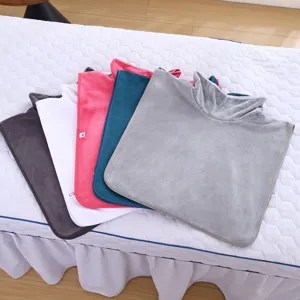 Thickened coral fleece salon face towel with breathing hole for massage bed and spa use soft absorbent