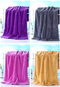 Soft microfiber cleaning towel high water absorption fabric multiple colors detailed view