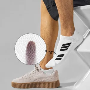 Breathable men women low cut sports running socks athletic mesh white socks pairs