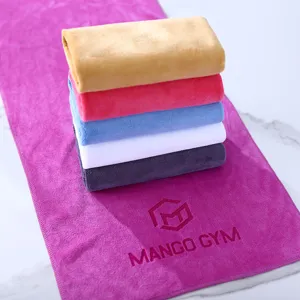 Premium microfiber gym towels set, multi-color soft absorbent sports face hand towels.