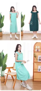 Coral fleece wearable bath towel dress featuring cozy daisy pocket detail for home and spa use.