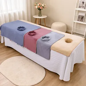 Thickened Microfiber Beauty Salon Bed Sheet Towel Soft Spa Massage Table Cover with Face Hole Bedspread