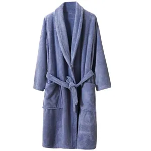 Zachte pluche fleece badjas voor heren en dames, warme comfortabele kamerjas voor thuis en wellness.