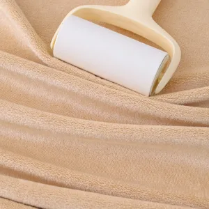 Thick microfiber beauty salon bed sheet soft massage towel with face hole khaki color