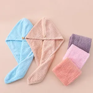 Coral Fleece Dry Hair Cap Absorbent Quick Drying Soft Skin Friendly Thickened Edge Hair Towel For Women Bathroom