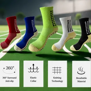 Professional Soccer Grip Socks Mid Tube Athletic Sports Training Socks Thickened Towel Bottom Anti Slip Football Socks For Men And Women