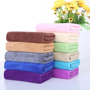 Thickened soft absorbent salon bath towels set, multi-color plush facial towels for daily use.