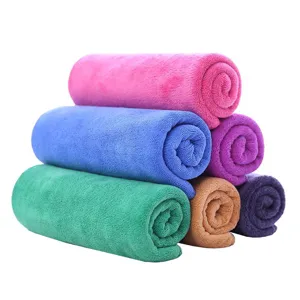 Colorful rolled microfiber towels set, ultra soft absorbent bath face towels for home salon.