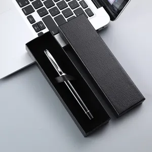 Coffret cadeau stylo signature métal affaires élégant noir pour cadeaux bureau et publicité.
