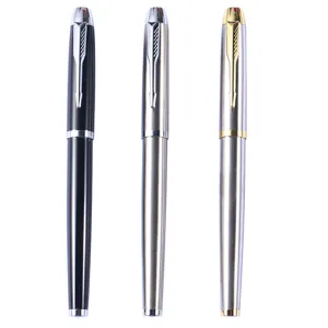 Metal rollerball pen set business office stationery gifts classic arrow clip black silver