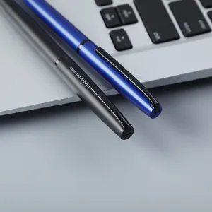 Minimalistisches Metall-Tintenroller-Set, Business-Werbegeschenk Kugelschreiber mit Logo.