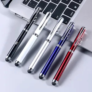 Penna a Sfera in Metallo Multifunzionale 4 in 1 con Puntatore Laser e Schermo Tattile Infrarossi Regalo Ufficio