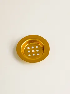 Golden metal hollow incense burner gasket accessory, durable hardware mesh filter tray.