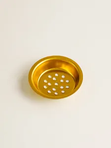 Gold metal incense burner mesh screen accessory, hollow hardware part for burner cup.
