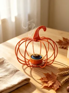 Metall Kürbis Weihrauchbrenner, modernes minimalistisches Desktop Aroma Dekor für Zuhause.