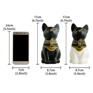 Egyptian cat incense burner resin censer home decor size chart measurement display