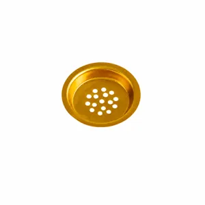Detailed size specification chart of the gold metal incense burner gasket with precise measurements.