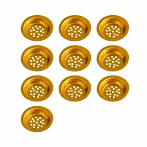 Cesta colador para fregadero dorada 6,4 cm 10 pzs filtro de desagüe de repuesto para cocina y baño.