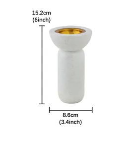 Bruciatore di incenso in resina in stile medio orientale con coppa dorata e glitter, 15.2cm