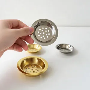 Metal incense burner mesh liner hollow hardware accessory in gold and silver, durable design.