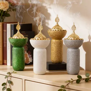 Bruciatore di incenso resina glitter desktop bakhoor decorazione araba ornamento da tavolo