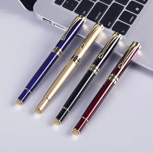 Set de boligrafo roller de metal oficina negocios firma boligrafo de lujo con clip elegante