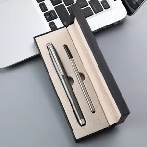 Business metal signature pen gift box set with refill and elegant presentation case.