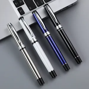 Set of 4 metal gel pens business rollerball pens with sleek design and smooth writing.