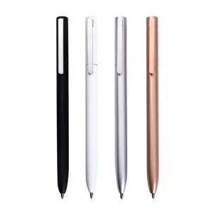 Minimalistische zakelijke roterende metalen balpen in vier klassieke kleuren voor dagelijks.