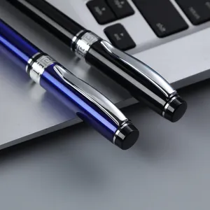 Metal signature rollerball pen set with elegant finish and smooth writing for business office gifts.