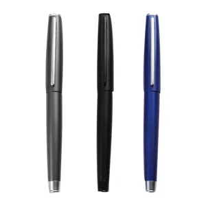 Metal signature pens set with smooth writing rollerball ink for office business gifts 3pcs