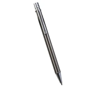 Luxus Metall Kugelschreiber mit gerippter Textur und silbernem Finish für Büro und Geschenk.