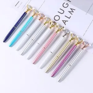 Kleurrijke kristal diamant balpen set olie gevulde drijvende bloem kantoor stationery cadeau
