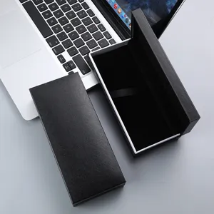 Hochwertige schwarze Stiftgeschenkbox mit Klappdeckel, elegantes Business-Design für Füllfederhalter.