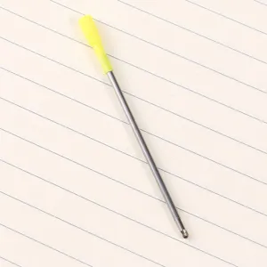Replacement metal pen refill 82mm length with yellow cap for diamond crystal ballpoint pens.