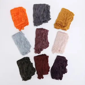 Multi-color pleated women sun protection shawl breathable thin long scarf headscarf detail view