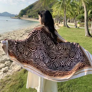 Donna spiaggia vacanza sciarpa scialle, elegante stampa zebra protezione solare.