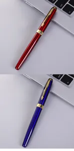 Metalen vulpen set zakelijk geschenk kalligrafie pen met gouden clip en logo.