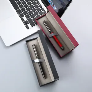 Caja de regalo rectangular para bolígrafo con elegante pluma para regalos corporativos.