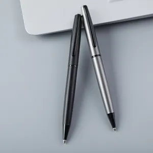 High-end minimalist thin metal ballpoint pen for office business writing and advertising.