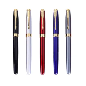Professionele metalen vulpen set met klassieke pijlclip in vijf kleuren voor dagelijks schrijven.