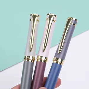 Juego de plumas estilográficas de metal Morandi, elegantes clips dorados para caligrafía y escritura.