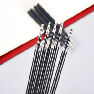 Neutral pen refill detail shot, smooth black ink writing, universal stationery accessory.