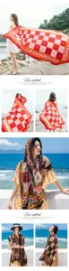 Ethnic style summer beach shawl and scarf, lightweight sun protection fashion wrap.