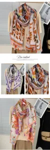 Echarpe imprimee a glands coloree femme printemps ete protection solaire plage foulard fin