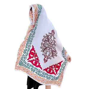 Women ethnic sunscreen shawl summer beach vacation thin cape fashion travel silk scarf
